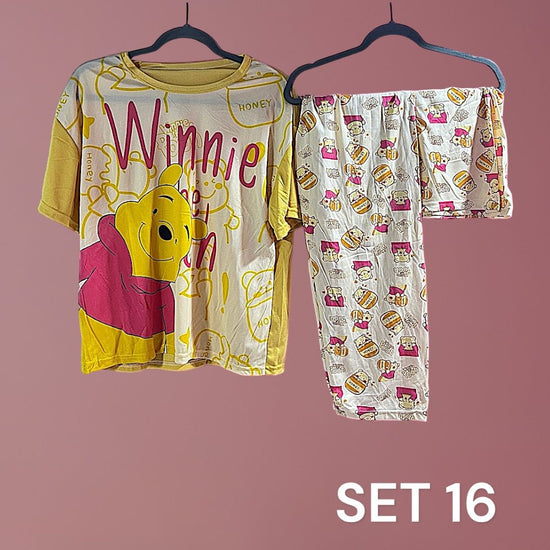 Sleepwear Set (Shirt, Short, Pants). طقم ملابس نوم (قميص، شورت، بنطلون) - Princess Cosmetics Qatar