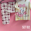 Sleepwear Set (Shirt, Short, Pants). طقم ملابس نوم (قميص، شورت، بنطلون) - Princess Cosmetics Qatar