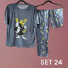 Sleepwear Set (Shirt, Short, Pants). طقم ملابس نوم (قميص، شورت، بنطلون) - Princess Cosmetics Qatar