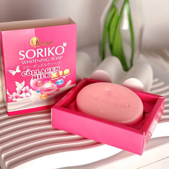 Soriko Collagen Milk Whitening Soap 80g. صابون تبييض الحليب بالكولاجين من سوريكو 80 جم - Princess Cosmetics Qatar