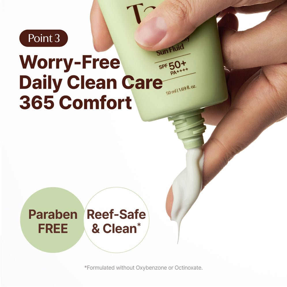 Tage Cica-Tree Soothing Daily Sun Fluid 50ml سائل تاغ سيكا تري المهدئ للاستخدام اليومي من الشمس - Princess Cosmetics Qatar