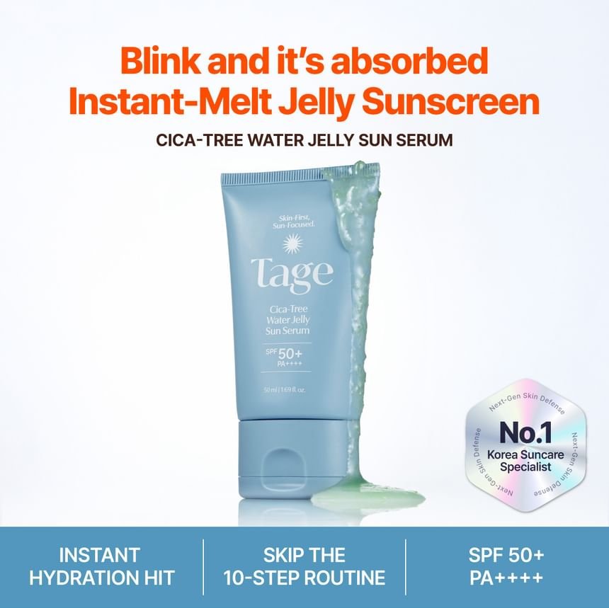 Tage Cica-Tree Water Jelly Sun Serum 50ml سيروم تاج سيكا تري المائي الواقي من الشمس - Princess Cosmetics Qatar