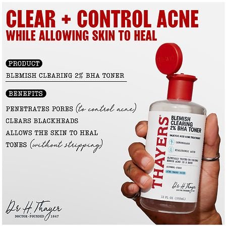 Thayers Blemish Clearing 2% BHA Toner 355ml تونر ثايرز لإزالة الشوائب 2% BHA - Princess Cosmetics Qatar