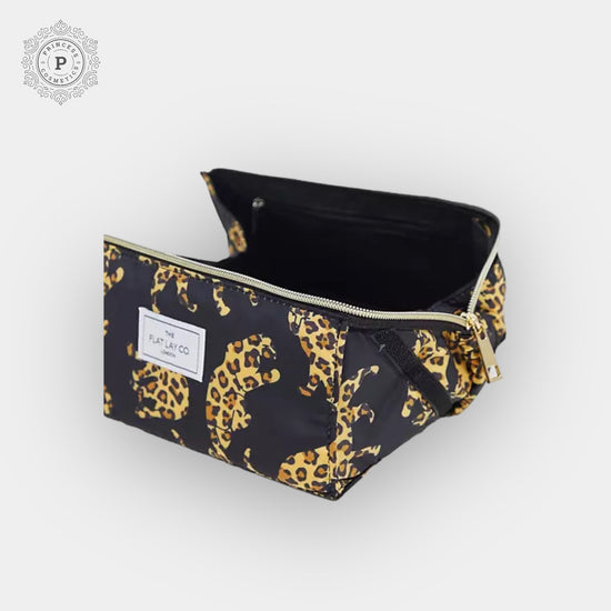 The Flat Lay Co Makeup Bag - Jaguar. حقيبة مكياج ذا فلات لاي كو - جاكوار - Princess Cosmetics Qatar