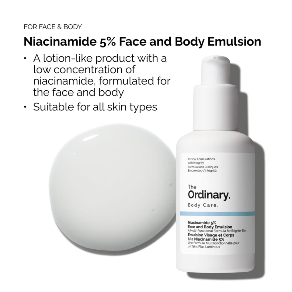 The Ordinary Niacinamide 5% Face and Body Emulsion 100ml. ذا اورديناري مستحلب نياسيناميد 5% للوجه والجسم 100 مل - Princess Cosmetics Qatar