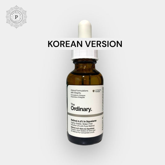 The Ordinary Retinol 0.2% in Squalane 30ml (KOREAN VERSION). ذا أورديناري ريتينول 0.2% في سكوالين 30 مل (النسخة الكورية) - Princess Cosmetics Qatar