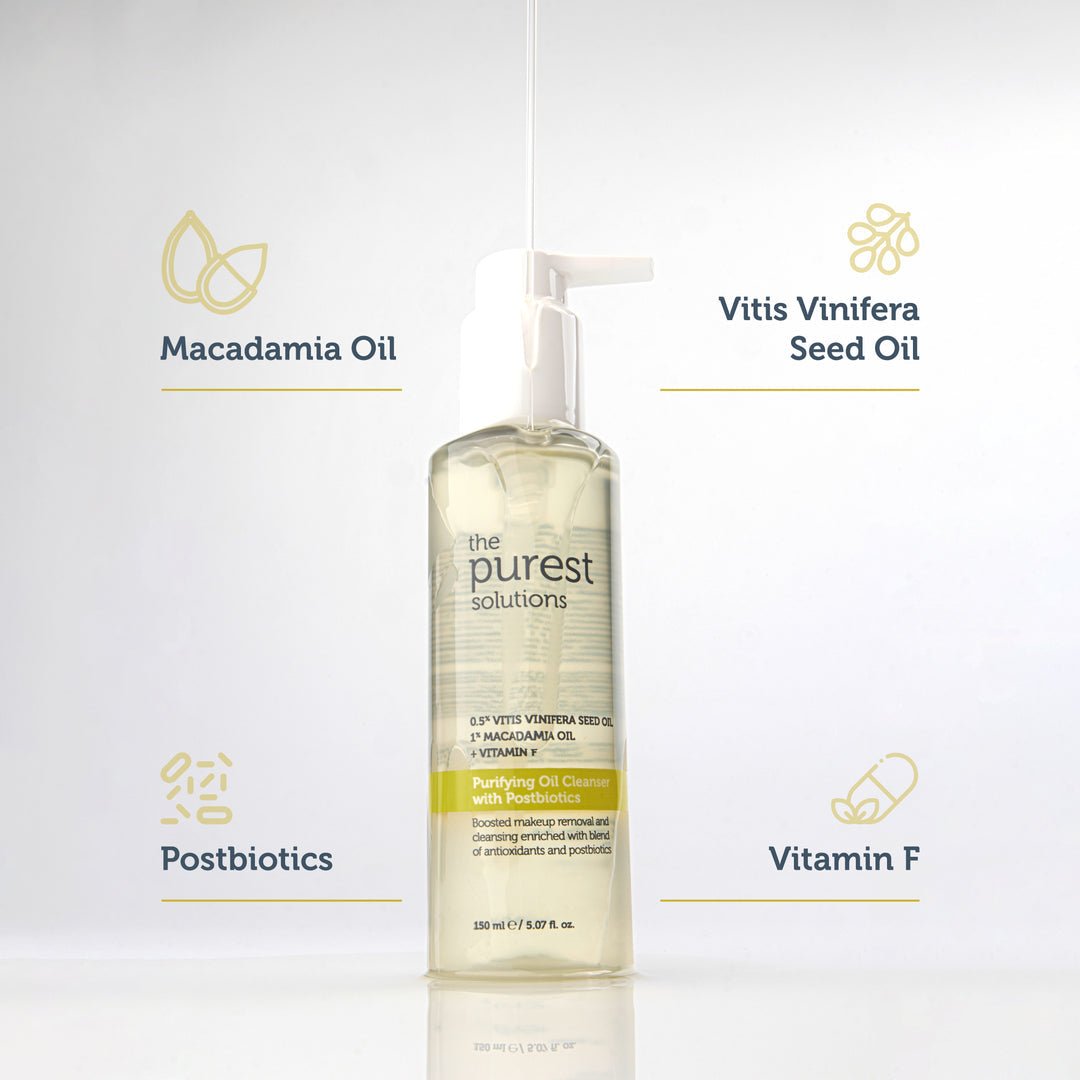 The Purest Solutions Purifying Oil Cleanser with Postbiotics 150ml. تا بيرست سولوسن منظف الزيت المنقي مع بوستبيوتيكس 150 مل - Princess Cosmetics Qatar