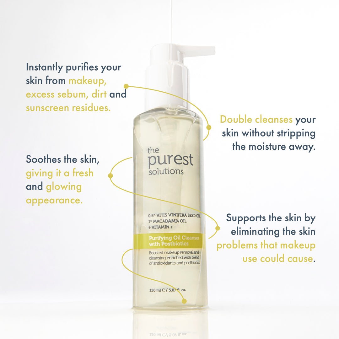 The Purest Solutions Purifying Oil Cleanser with Postbiotics 150ml. تا بيرست سولوسن منظف الزيت المنقي مع بوستبيوتيكس 150 مل - Princess Cosmetics Qatar