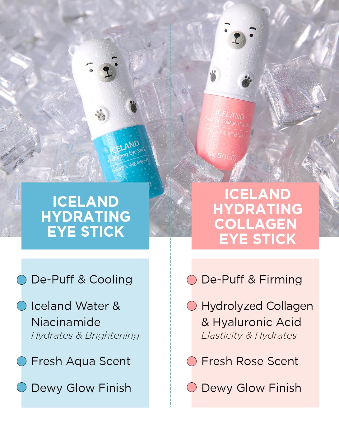 The Saem Iceland Hydrating Collagen Eye Stick عصا العين الكولاجين المرطب سايم أيسلندا - Princess Cosmetics Qatar