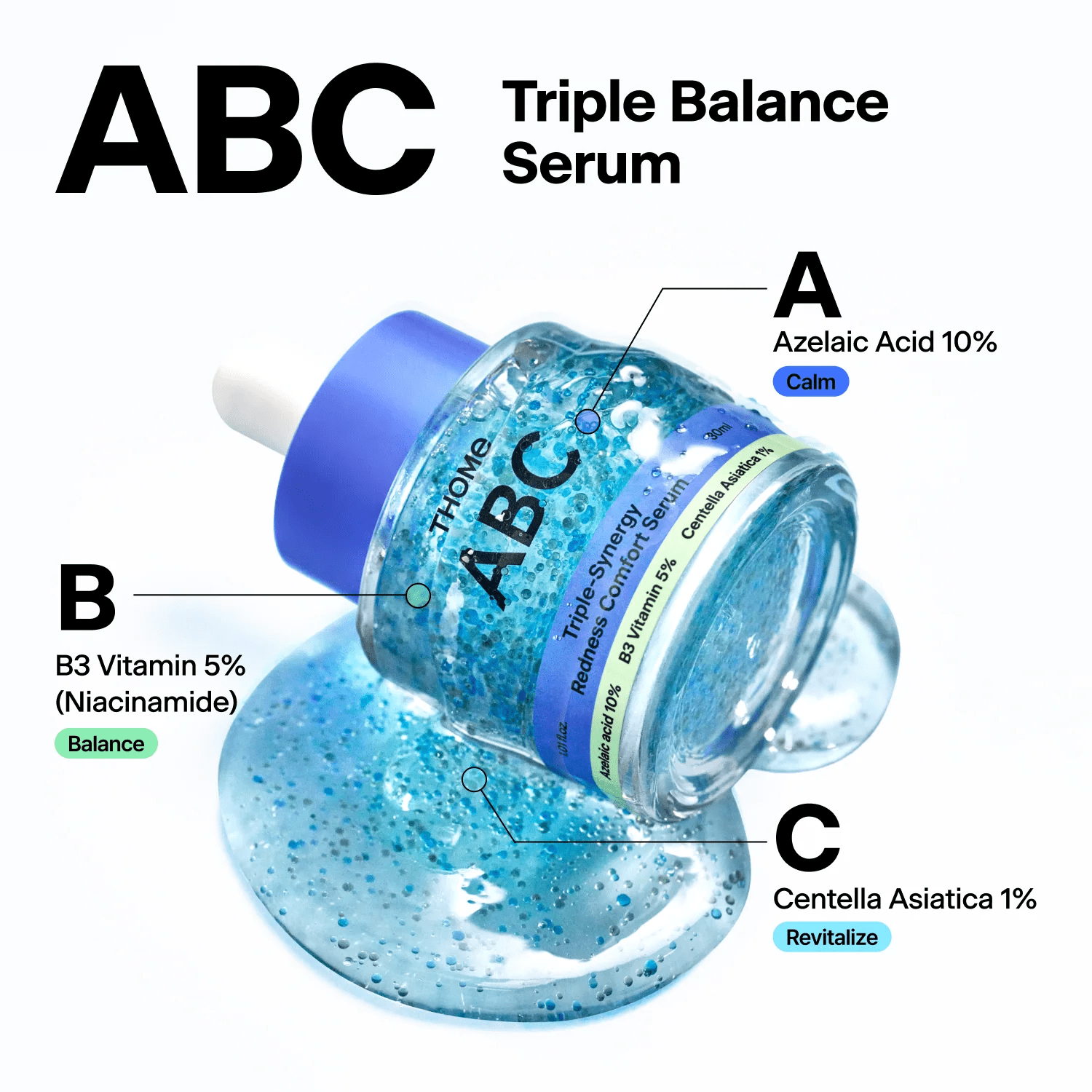 Thome ABC Triple - Synergy Redness Comfort Serum 30ml سيروم ثوم إيه بي سي ثلاثي التآزر لتخفيف الاحمرار - Princess Cosmetics Qatar