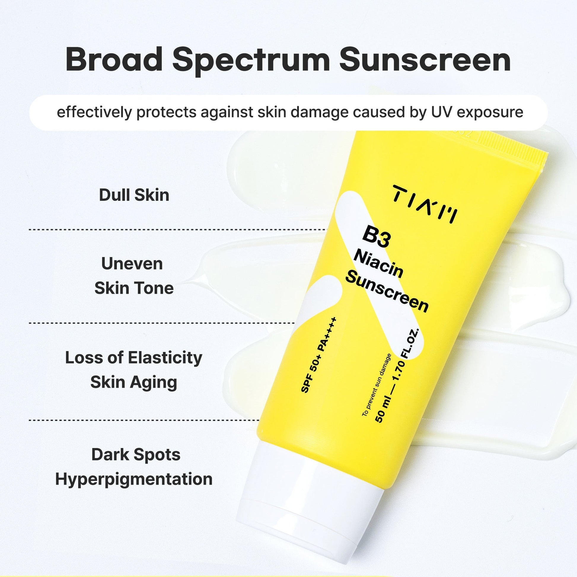 Tiam B3 Niacin Sunscreen 50ml واقي الشمس تيام بي 3 نياسين - Princess Cosmetics Qatar