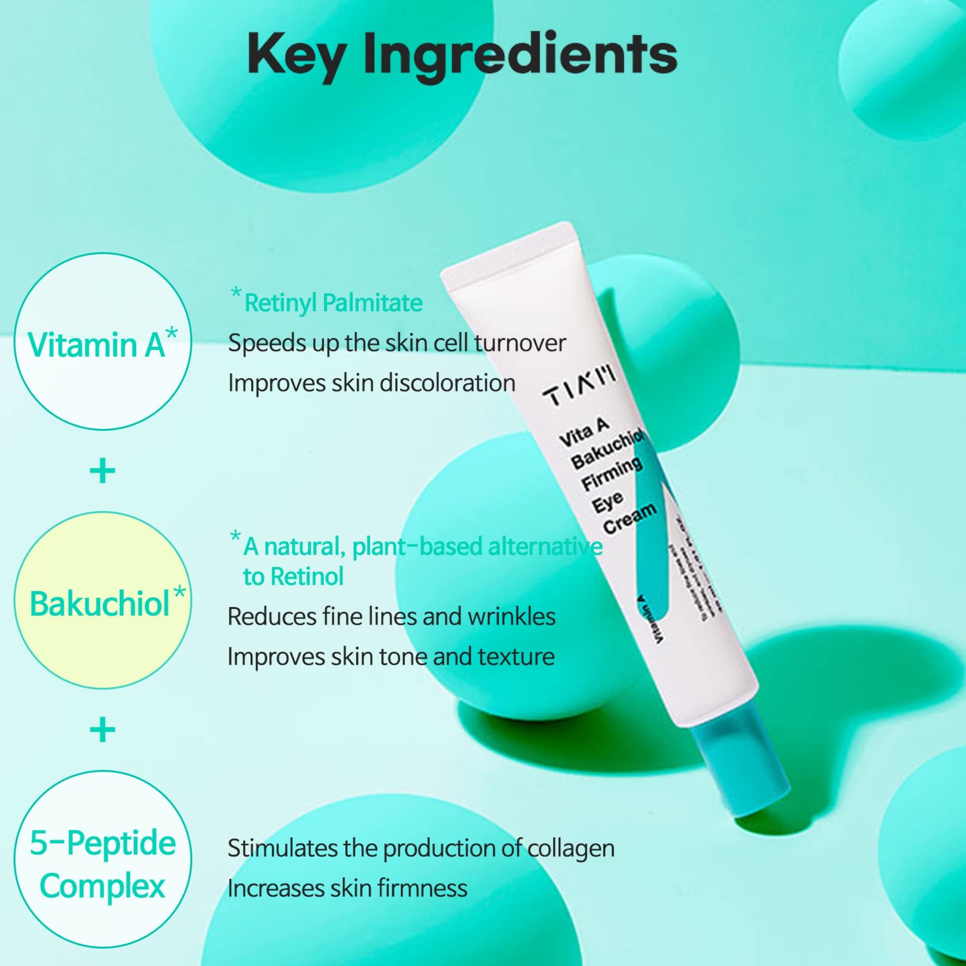 Tiam Vita A Bakuchiol Firming Eye Cream 30ml كريم تيام فيتا أ باكوتشيول لشد العين - Princess Cosmetics Qatar