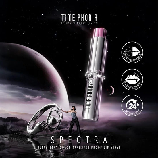 Timephoria Spectra Ultra Stay-Shine Transfer Proof Lip Vinyl أحمر شفاه تيمفوريا سبكترا ألترا ستاي-شاين المقاوم للانتقال - Princess Cosmetics Qatar