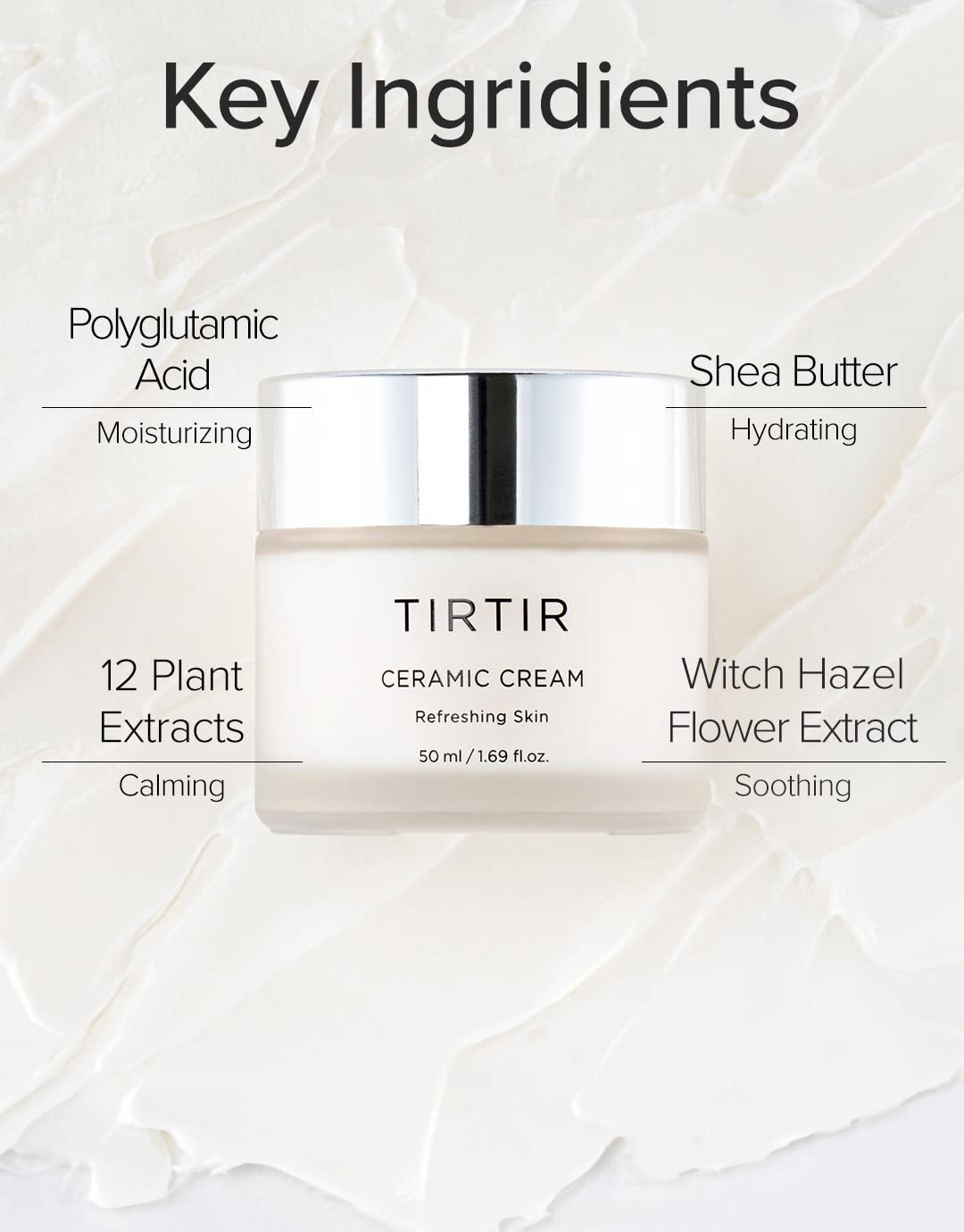 Tirtir Ceramic Cream 50ml. تيرتير سيراميك كريم - Princess Cosmetics Qatar