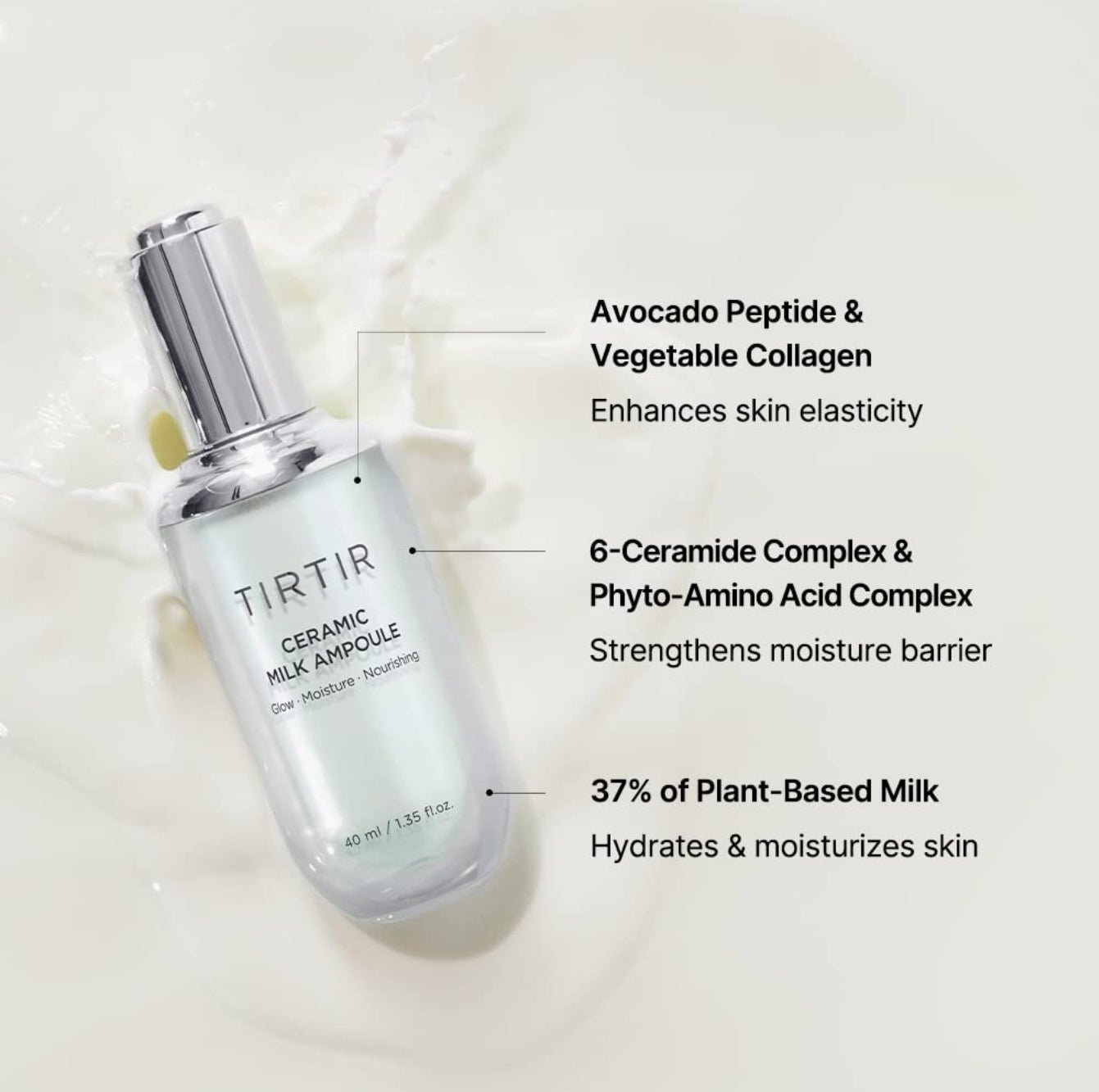 Tirtir Ceramic Milk Ampoule 30ml أمبولة حليب سيراميك تيرتير - Princess Cosmetics Qatar