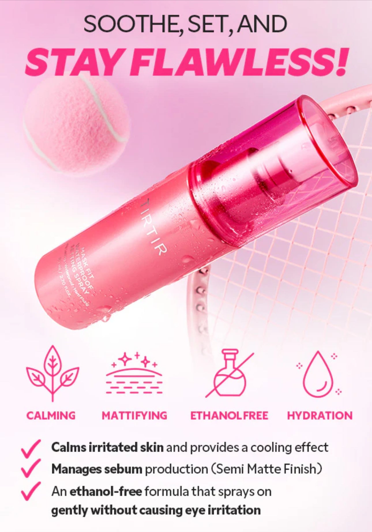 Tirtir Mask Fit Waterproof Setting Spray 80ml بخاخ تثبيت المكياج المقاوم للماء من تيرتير ماسك فيت - Princess Cosmetics Qatar