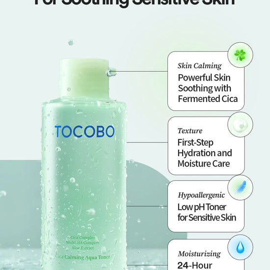 Tocobo Cica Calming Aqua Toner 200ml توكوبو سيكا تونر مائي مهدئ - Princess Cosmetics Qatar