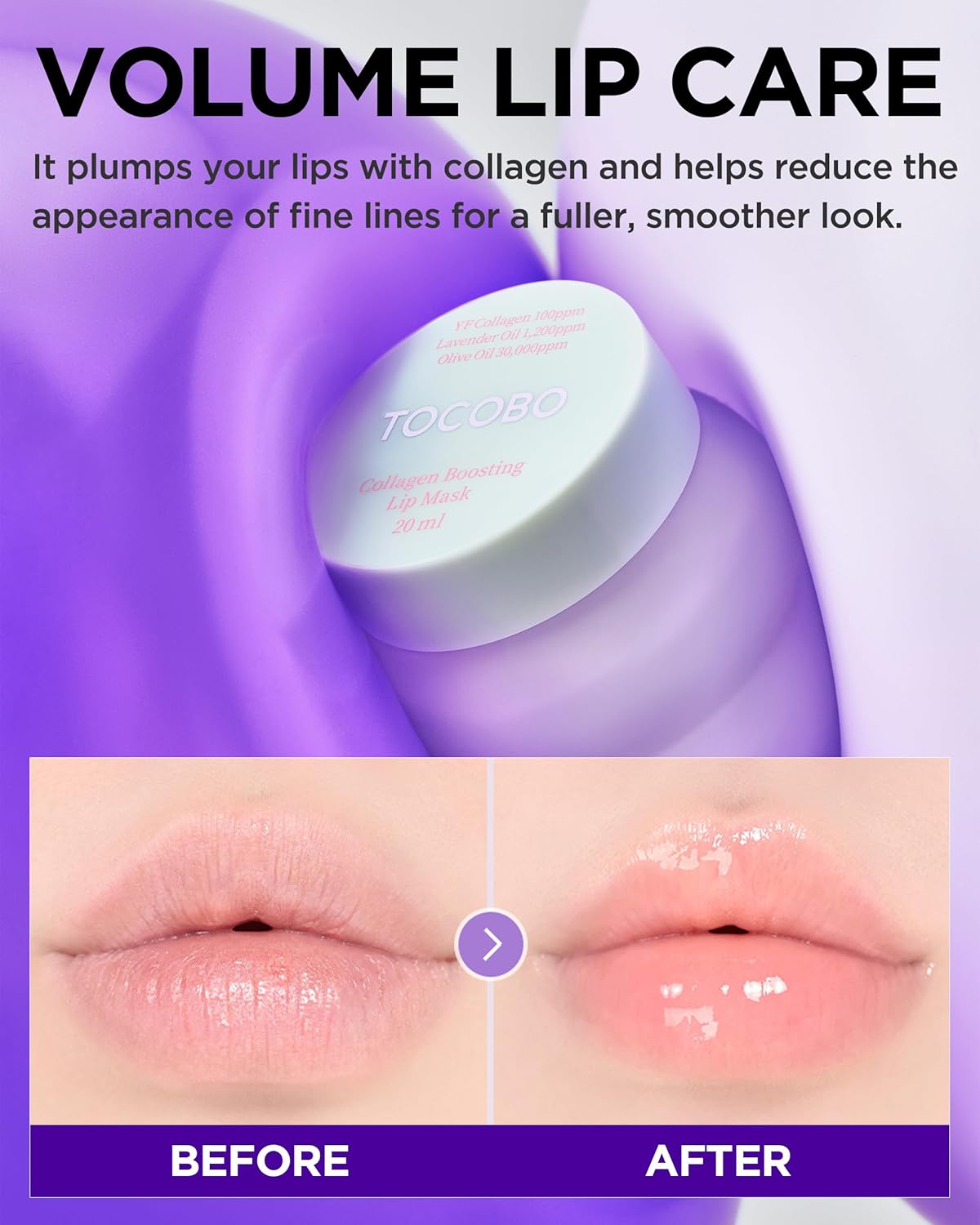 Tocobo Collagen Boosting Lip Mask 20ml توكوبو كولاجين معزز للشفاه - Princess Cosmetics Qatar