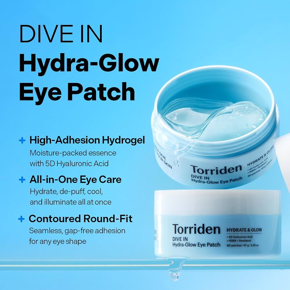 Torriden DIVE IN Hydra-Glow Eye Patch (60 Patches) توريدن دايف إن لصقات العين المرطبة والمضيفة للإشراقة - Princess Cosmetics Qatar