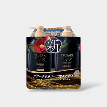 Tsubaki Premium EX Damage Care & Repair Shampoo & Conditioner Set 400ml مجموعة شامبو وبلسم تسوبكي بريميوم EX للعناية بالشعر التالف وإصلاحه - Princess Cosmetics Qatar
