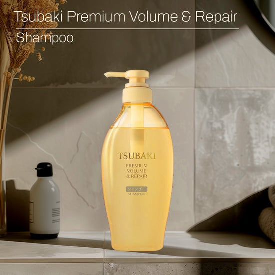 Tsubaki Premium Volume & Repair Hair Line 450ml. خط تسوباكي بريميوم للحجم والإصلاح - Princess Cosmetics Qatar