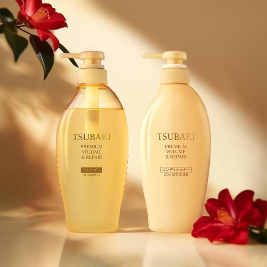 Tsubaki Premium Volume & Repair Shampoo & Conditioner Set مجموعة شامبو وبلسم تسوباكي بريميوم لتكثيف الشعر وإصلاحه - Princess Cosmetics Qatar
