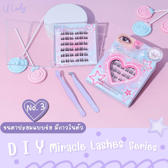 U Lady DIY Miracle Lashes رموش يو ليدي المعجزة المصنوعة يدويًا - Princess Cosmetics Qatar