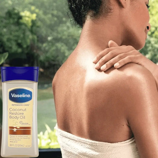 Vaseline Coconut Restore Body Oil 200ml زيت الجسم فازلين بجوز الهند - Princess Cosmetics Qatar