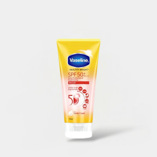 Vaseline Daily Protection & Brightening Serum Sunscreen SPF50+ PA++++ 300ml فازلين الحماية اليومية ومصل التفتيح واقي الشمس - Princess Cosmetics Qatar