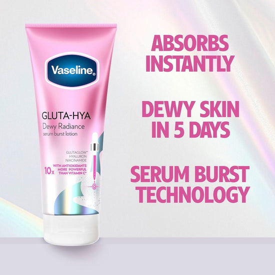 Vaseline Gluta-Hya Dewy Radiance Serum Burst Lotion 300ml لوشن فازلين جلوتا-هيا ديوي راديانس سيروم بيرست - Princess Cosmetics Qatar