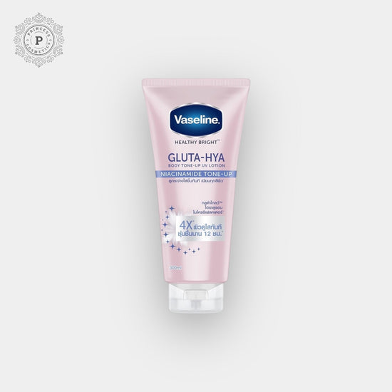 Vaseline Healthy Bright Gluta Hya Body UV Lotion Niacinamide Tone Up 300ml الفازلين صحي مشرق غلوتا هيا الجسم غسول الأشعة فوق البنفسجية نياسيناميد لهجة تصل - Princess Cosmetics Qatar