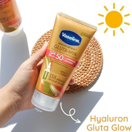 Vaseline Healthy Bright Gluta - Hya Serum Burst Lotion SPF50 PA+++ 260ml فازلين صحي مشرق الجلوتا هيا سيروم فورست لوشن - Princess Cosmetics Qatar