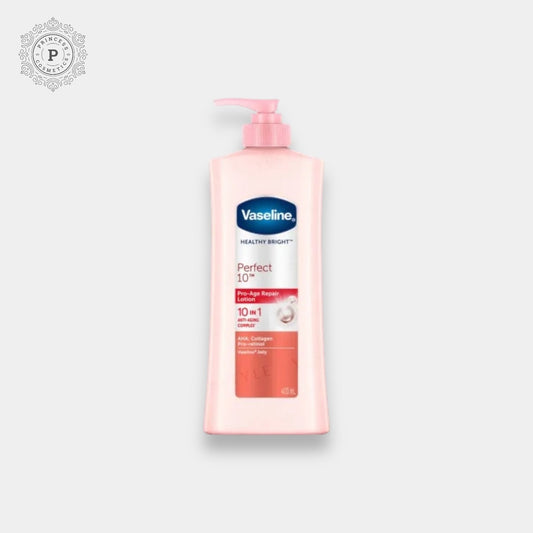 Vaseline Healthy Bright Perfect 10 Pro - Age Repair Lotion 400ml فازلين هيلثي برايت بيرفكت 10 لوشن إصلاح للعمر - Princess Cosmetics Qatar