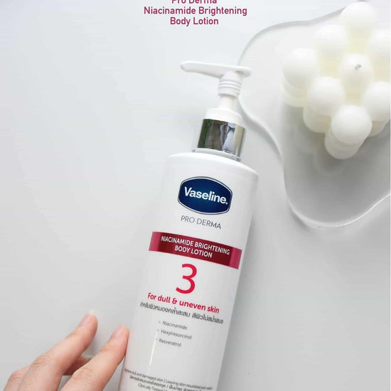 Vaseline PRO DERMA Brightening with Niacinamide Body Lotion 250ml فازلين برو ديرما لتفتيح البشرة بالنياسيناميد لوشن للجسم 250 مل - Princess Cosmetics Qatar