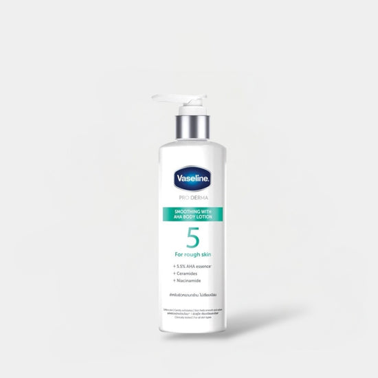 Vaseline PRO DERMA Smoothing with AHA Body Lotion 250ml فازلين برو ديرما لوشن الجسم المُنعِّم بحمض الألفا هيدروكسي (AHA) - Princess Cosmetics Qatar