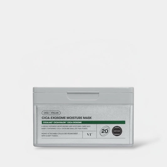 VT Cosmetics Cica - Exosome Moisture Mask (20 Sheets) قناع الترطيب سيكا - إكسوسوم من في تي كوزماتيكس - Princess Cosmetics Qatar