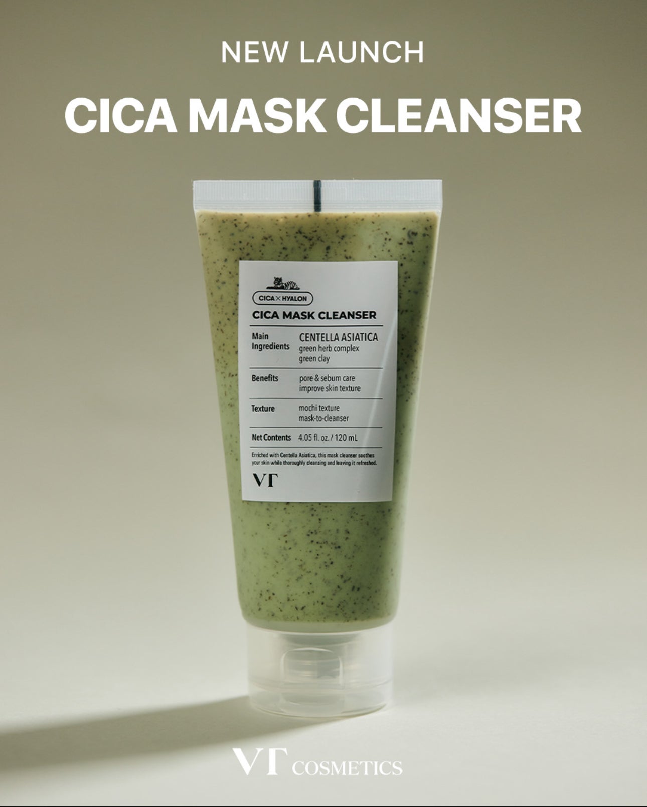 VT Cosmetics Cica Mask Cleanser 120ml قناع سيكا المنظف من في تي كوزماتيكس - Princess Cosmetics Qatar