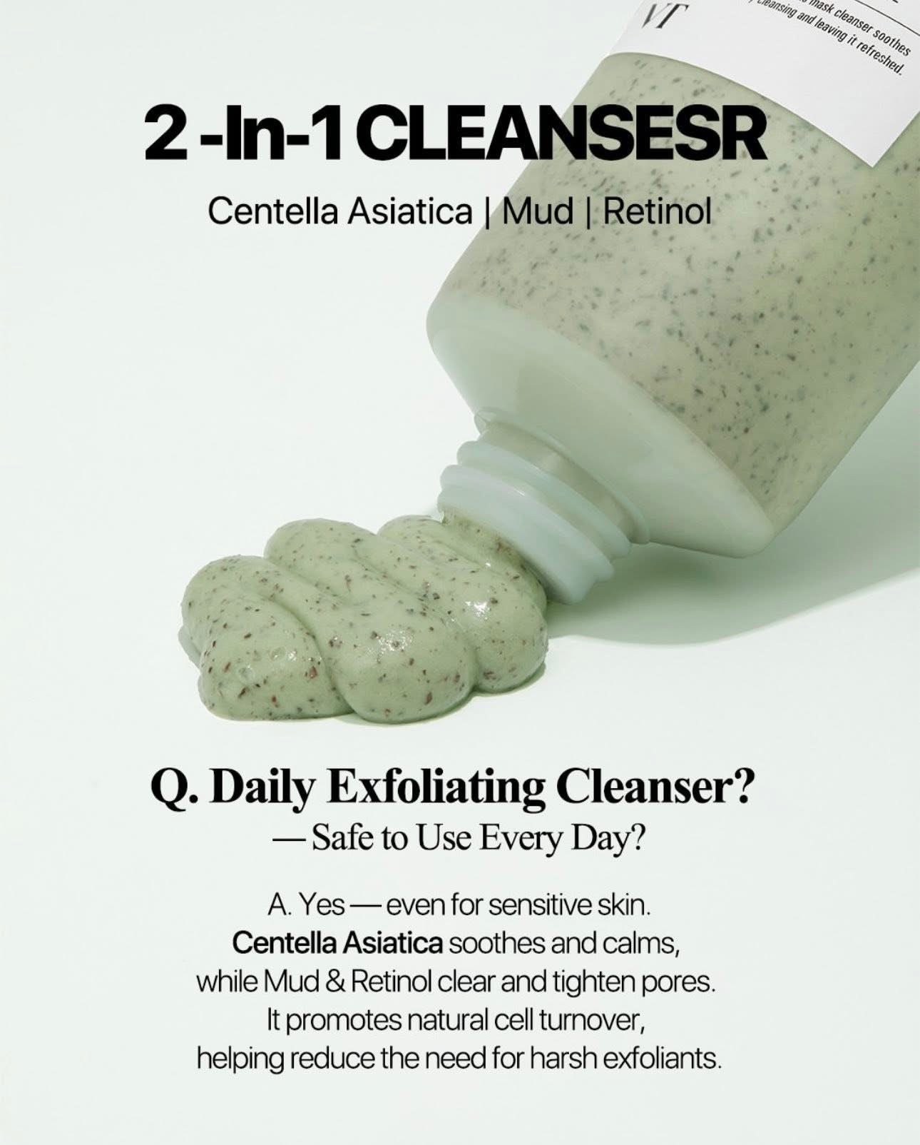 VT Cosmetics Cica Mask Cleanser 120ml قناع سيكا المنظف من في تي كوزماتيكس - Princess Cosmetics Qatar