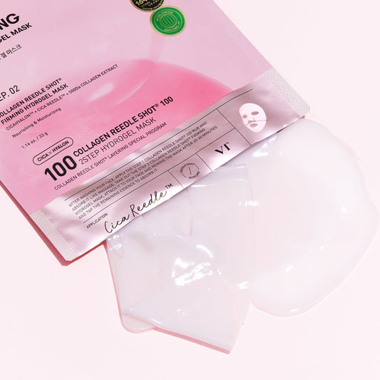 VT Cosmetics Collagen Reedle Shot 100 2Step Hydrogel Mask (1 Sheet) VT مستحضرات التجميل الكولاجين ريدل شوت 100 2Step قناع هيدروجيل - Princess Cosmetics Qatar