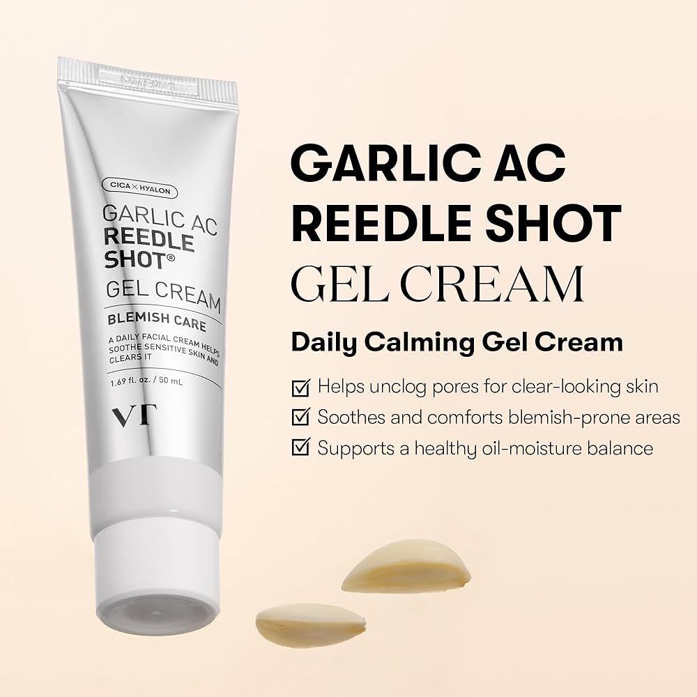 VT Cosmetics Garlic AC Reedle Shot Gel Cream 50ml كريم جل غارليك إيه سي ريدل شوت من في تي كوزماتيكس - Princess Cosmetics Qatar