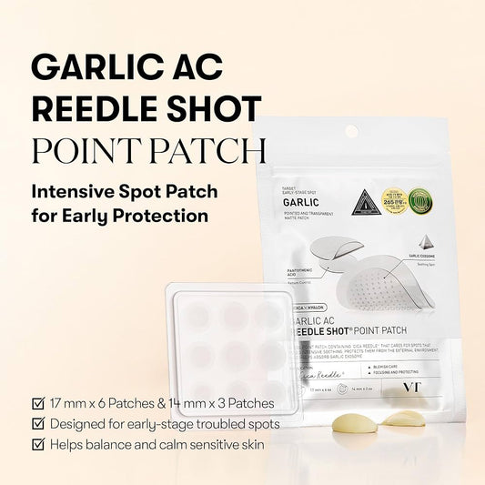 VT Cosmetics Garlic AC Reedle Shot Point Patch (9 Patches) رقعة نقطة من في تي كوزماتيكس غارليك إيه سي ريدل شوت - Princess Cosmetics Qatar
