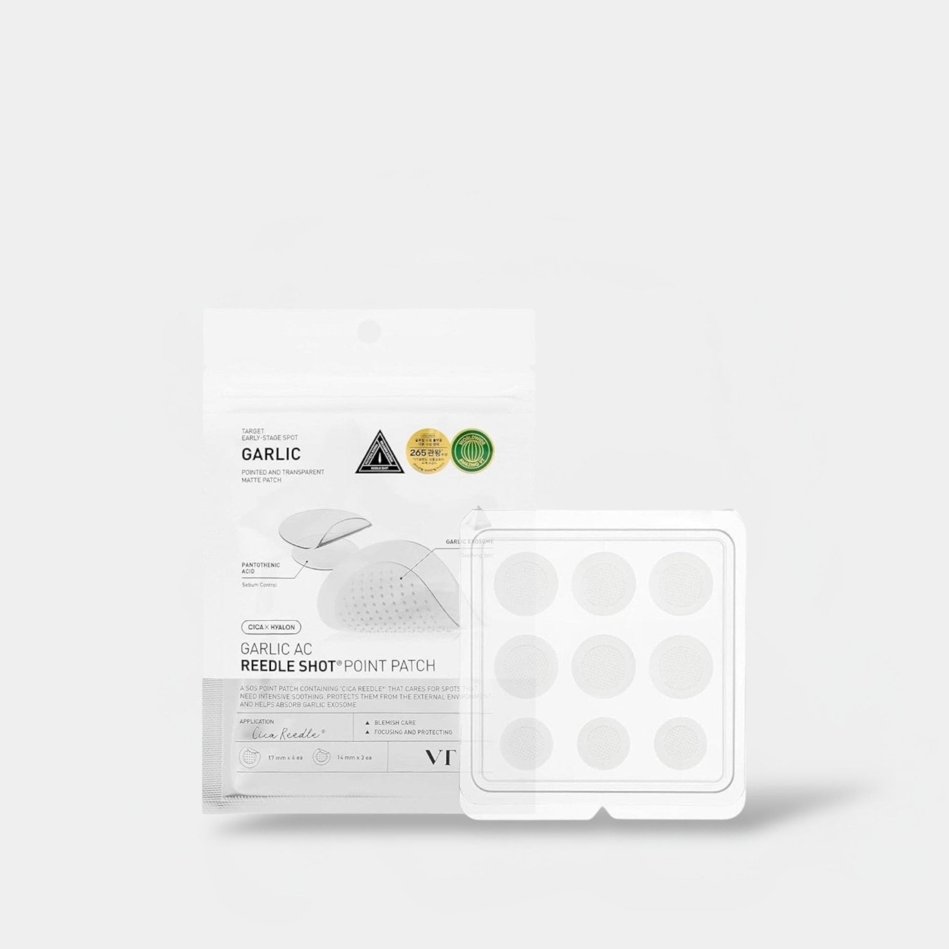 VT Cosmetics Garlic AC Reedle Shot Point Patch (9 Patches) رقعة نقطة من في تي كوزماتيكس غارليك إيه سي ريدل شوت - Princess Cosmetics Qatar