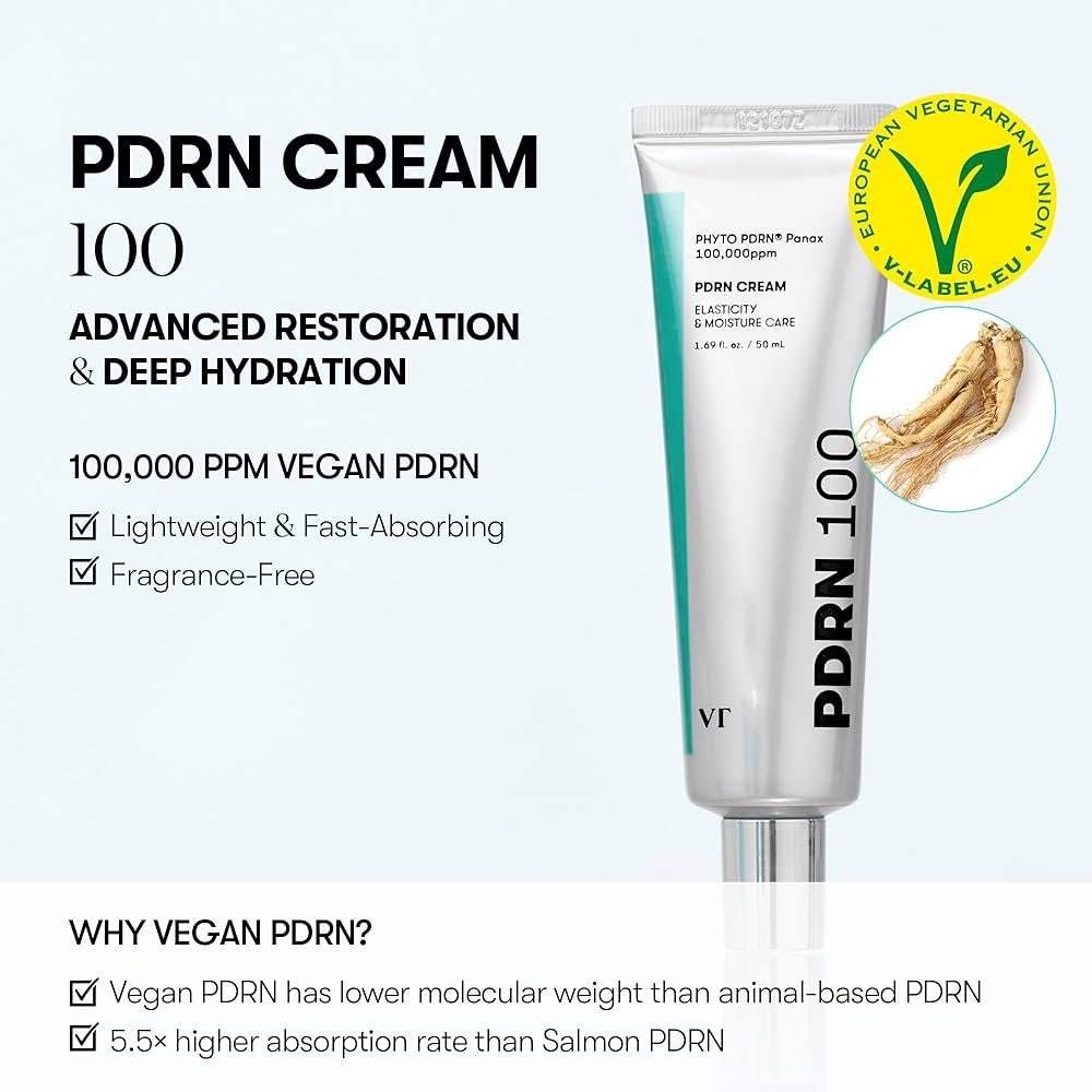 VT Cosmetics PDRN Cream 100 50ml كريم PDRN من مستحضرات التجميل في تي 100 - Princess Cosmetics Qatar