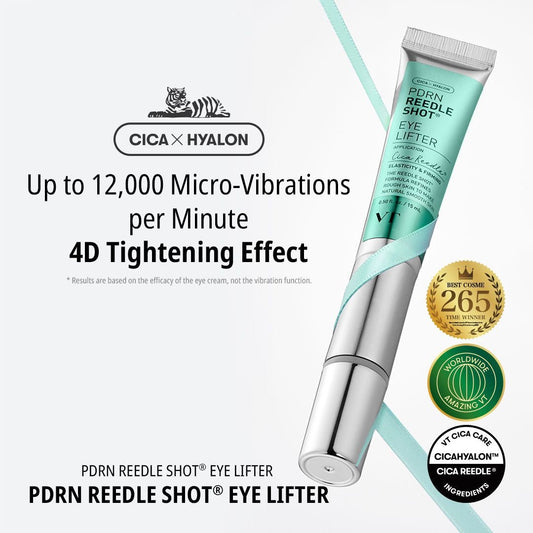VT Cosmetics PDRN Reedle Shot Eye Lifter 15ml في تي كوزماتيكس بي دي آر إن ريدل شوت لشد منطقة العين - Princess Cosmetics Qatar