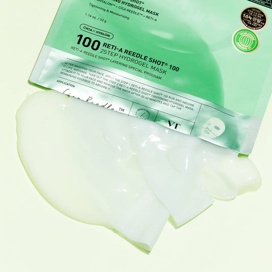 VT Cosmetics Reti - A Reedle Shot 100 2Step Hydrogel Mask (1 Sheet) VT مستحضرات التجميل Reti - A ريدل شوت 100 2Step قناع هيدروجيل - Princess Cosmetics Qatar