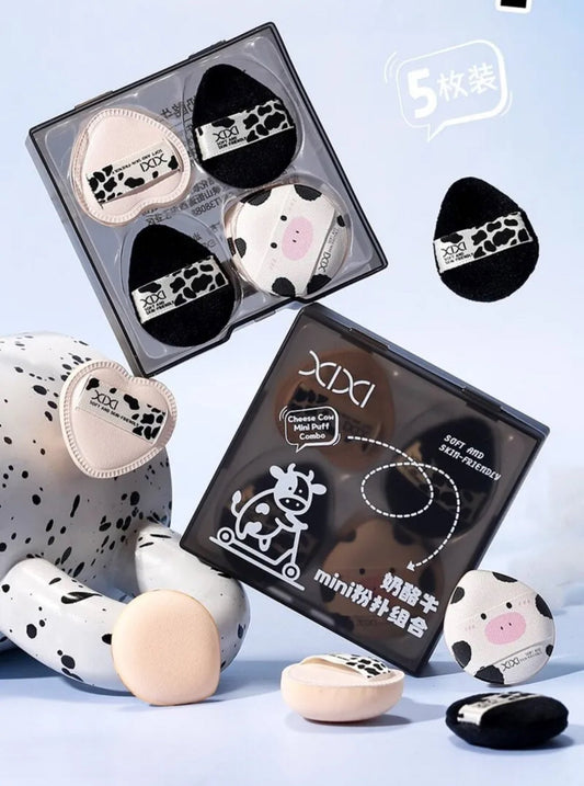 xixi Cow Seties Mini Puff Set طقم النفخات الصغيرة من سلسلة بقرة شيشي - Princess Cosmetics Qatar