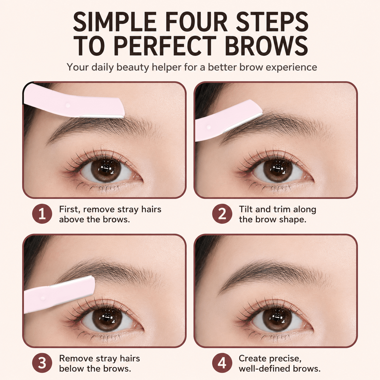Yaozhi Easy Eyebrow Trimmer Set مجموعة ياوتشي لتشذيب الحواجب السهلة - Princess Cosmetics Qatar