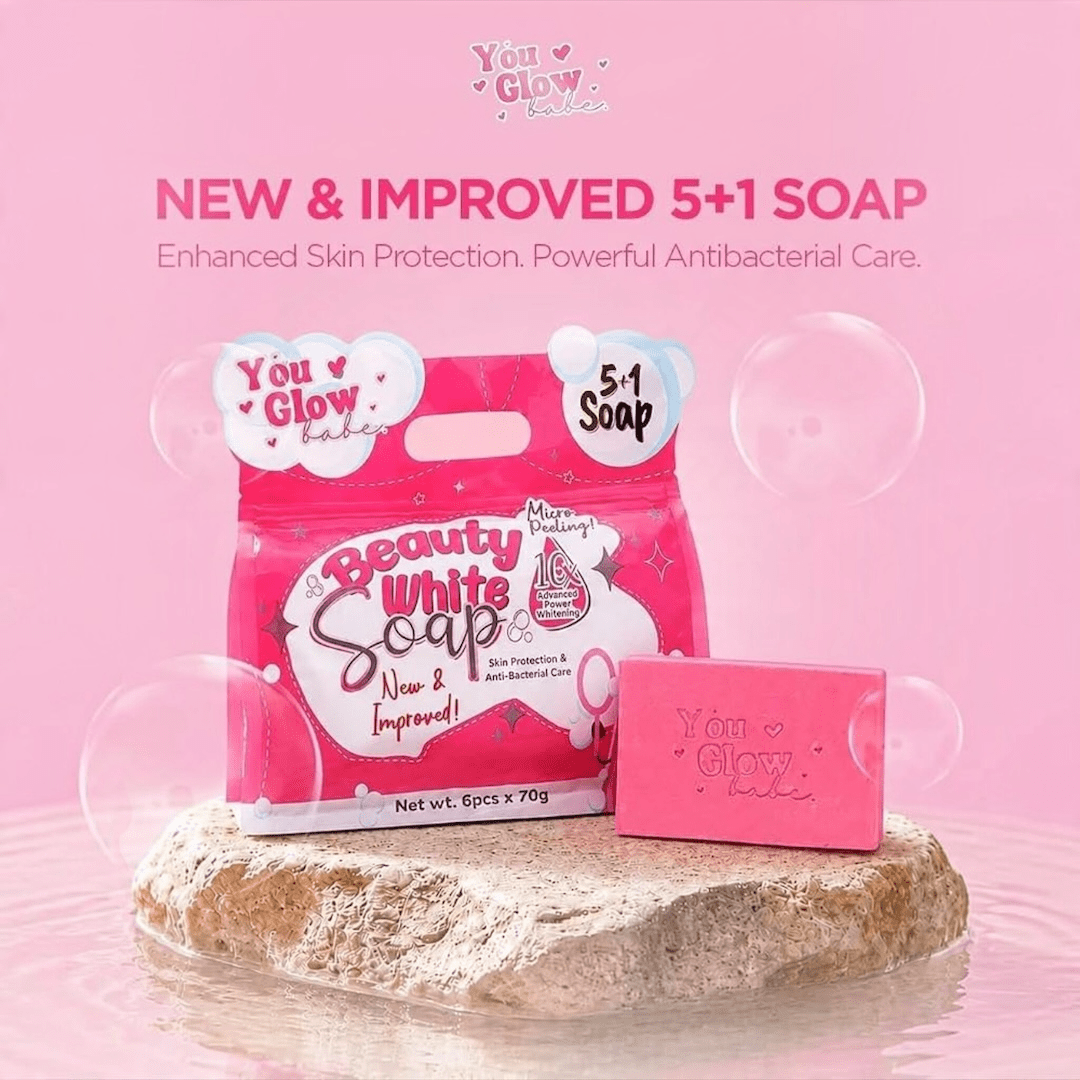 You Glow Babe Beauty White Soap (6 Bars x 70g) صابون يو جلو بيب بيوتي الأبيض - Princess Cosmetics Qatar