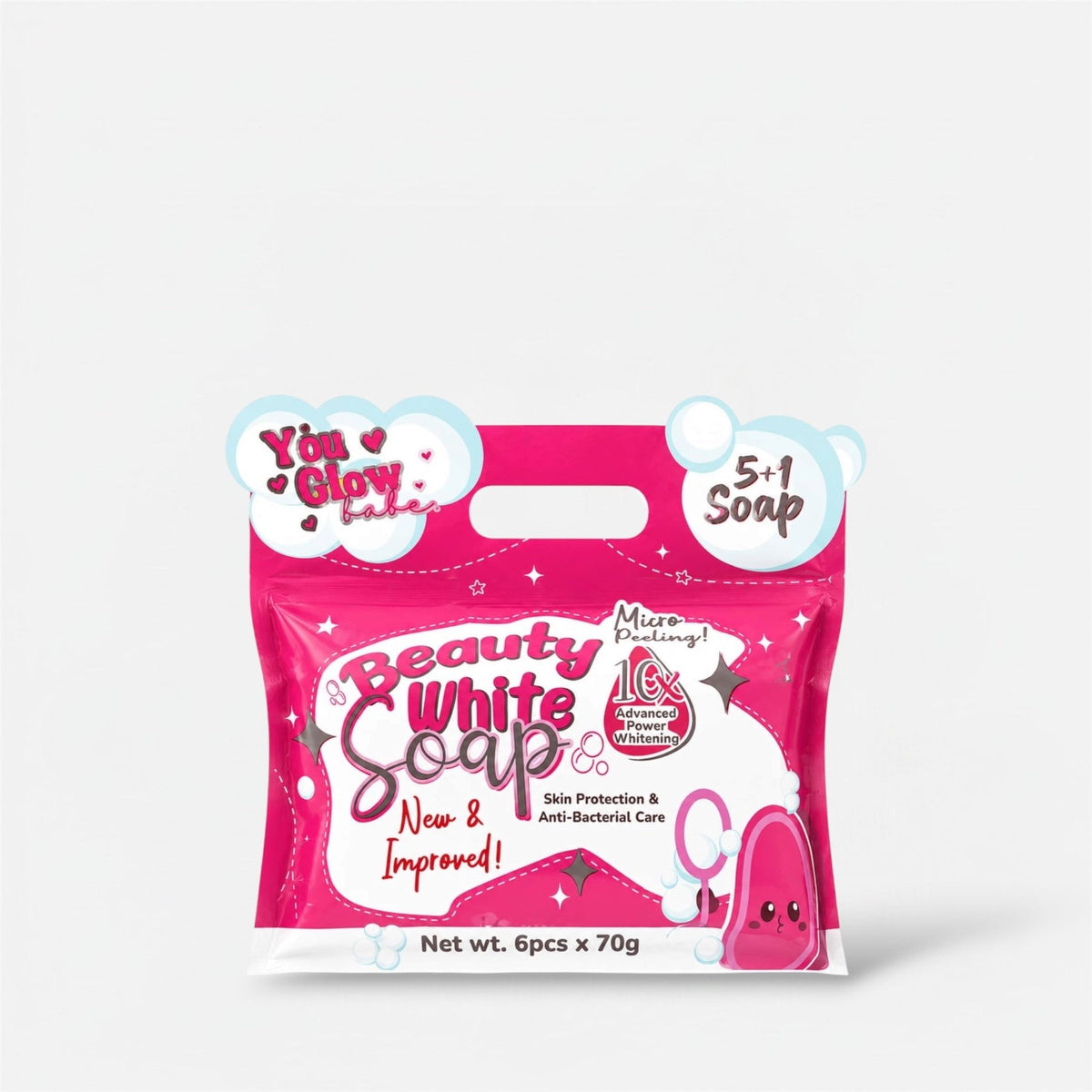 You Glow Babe Beauty White Soap (6 Bars x 70g) صابون يو جلو بيب بيوتي الأبيض - Princess Cosmetics Qatar