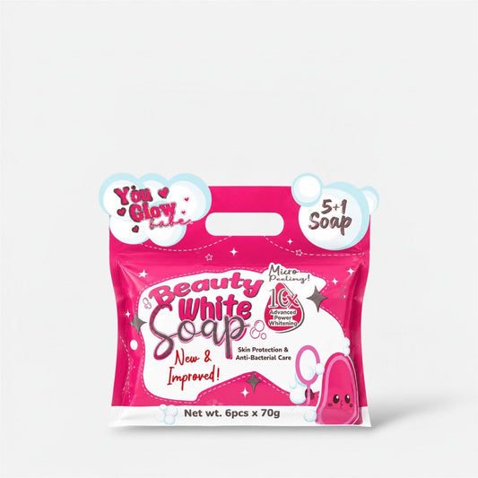 You Glow Babe Beauty White Soap (6 Bars x 70g) صابون يو جلو بيب بيوتي الأبيض - Princess Cosmetics Qatar